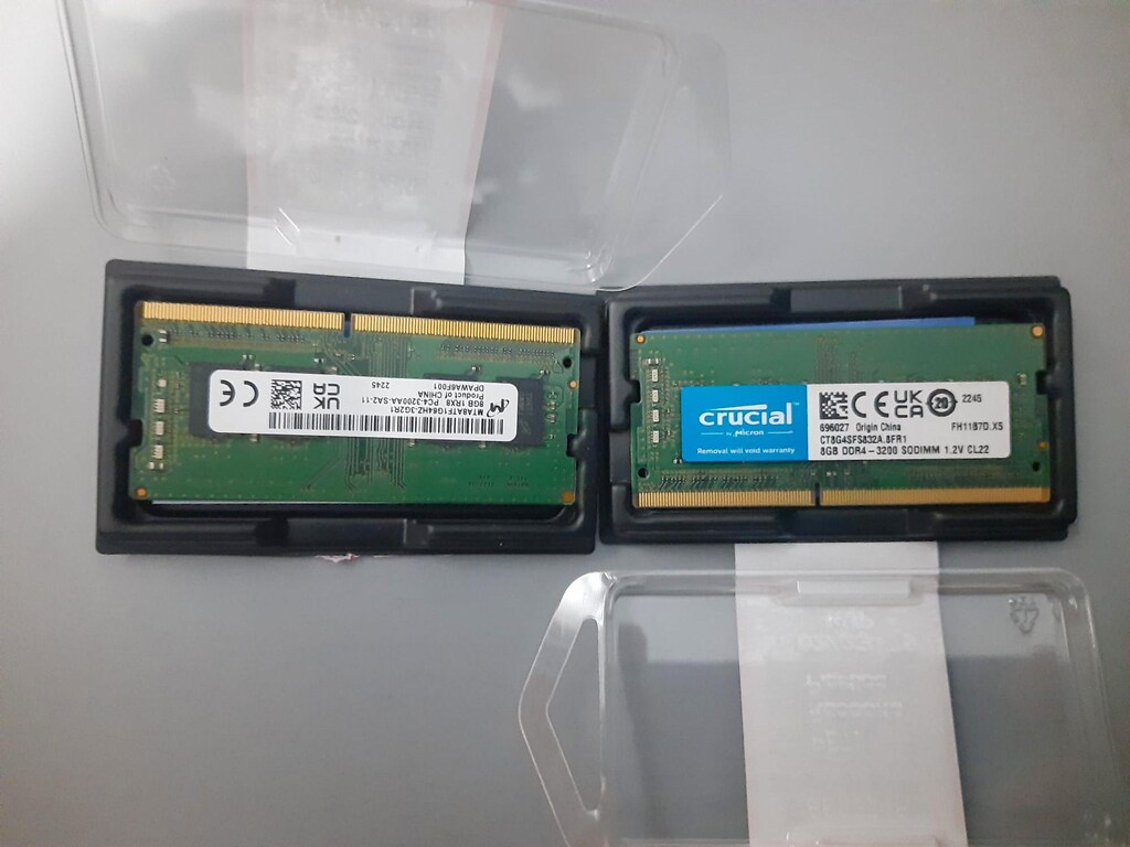 Crucial 2x8GB=16GB DDR4 3200MHz RAM - Kutulu, Temiz Kullanılmış